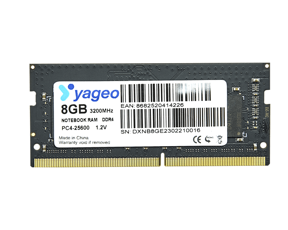 YAGEO 8GB DDR4 3200 MHZ NOTEBOOK RAM 1.20V TRAY PACK