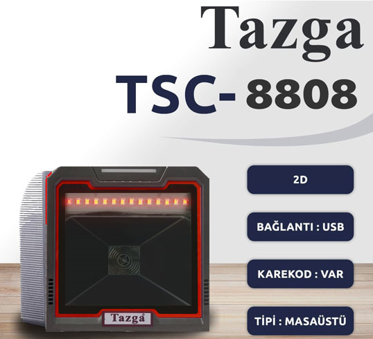 TAZGA TSC-8808 2D MASA TİPİ BARKOD OKUYUCU