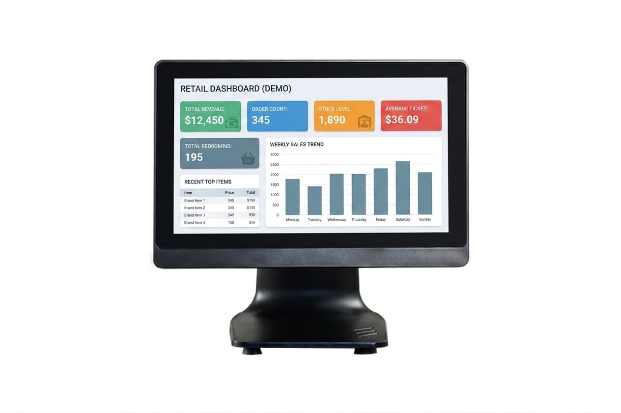 PosTürk TX-1560M Dokunmatik POS PC — 15.6'' J6412 16GB RAM 256GB SSD