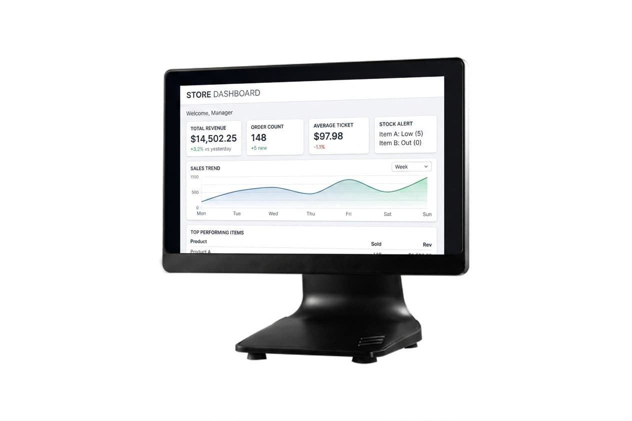 PosTürk TX-1560M Dokunmatik POS PC — 15.6'' J6412 16GB RAM 256GB SSD 3